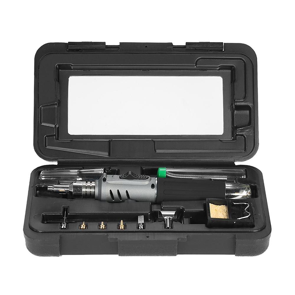 10 in 1 Professional Pen-type Butane Gas Soldering Iron Set 26ml Welding Kit Torch HS-1115K