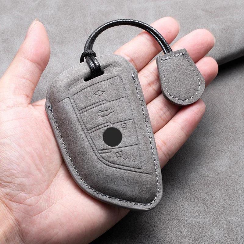 Leather Car Remote Key Case Cover for Bmw F20 G20 G30 X1 X3 X4 X5 G05 X6 X7 G11 F15 F16 G01 G02 F48 1 2 3 4 5 6 7 Series