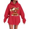 Women's Casual Comfortable Long-Sleeved Christmas Letter-Printed Warm Hooded Crew-Neck Sweatshirt