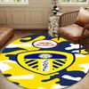 Leeds United Crest Pattern Round Mat, Anti-slip Circle Carpet Chair Rug For livingroom,Bedroom, Doormat Home Decor Gift Christmas Gifts