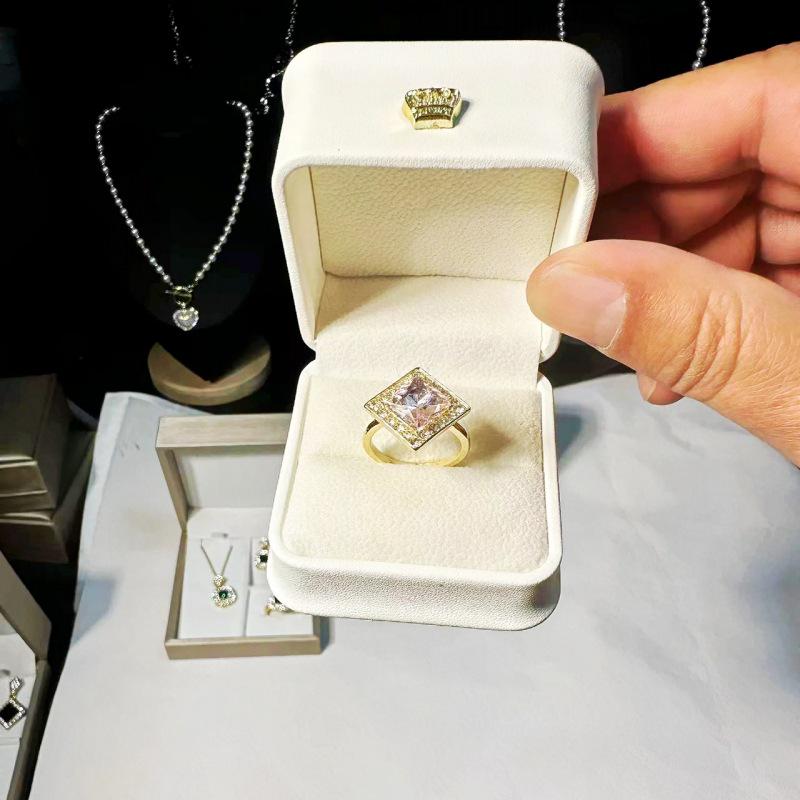 

Ромбовидный синий набор украшений: Серьги, Кольцо и Цепочка для ключицы - Модные и Универсальные