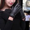 Full Finger Women Keep Warm Guantes PU Leather Gloves Windproof Driving Guantes  Gloves