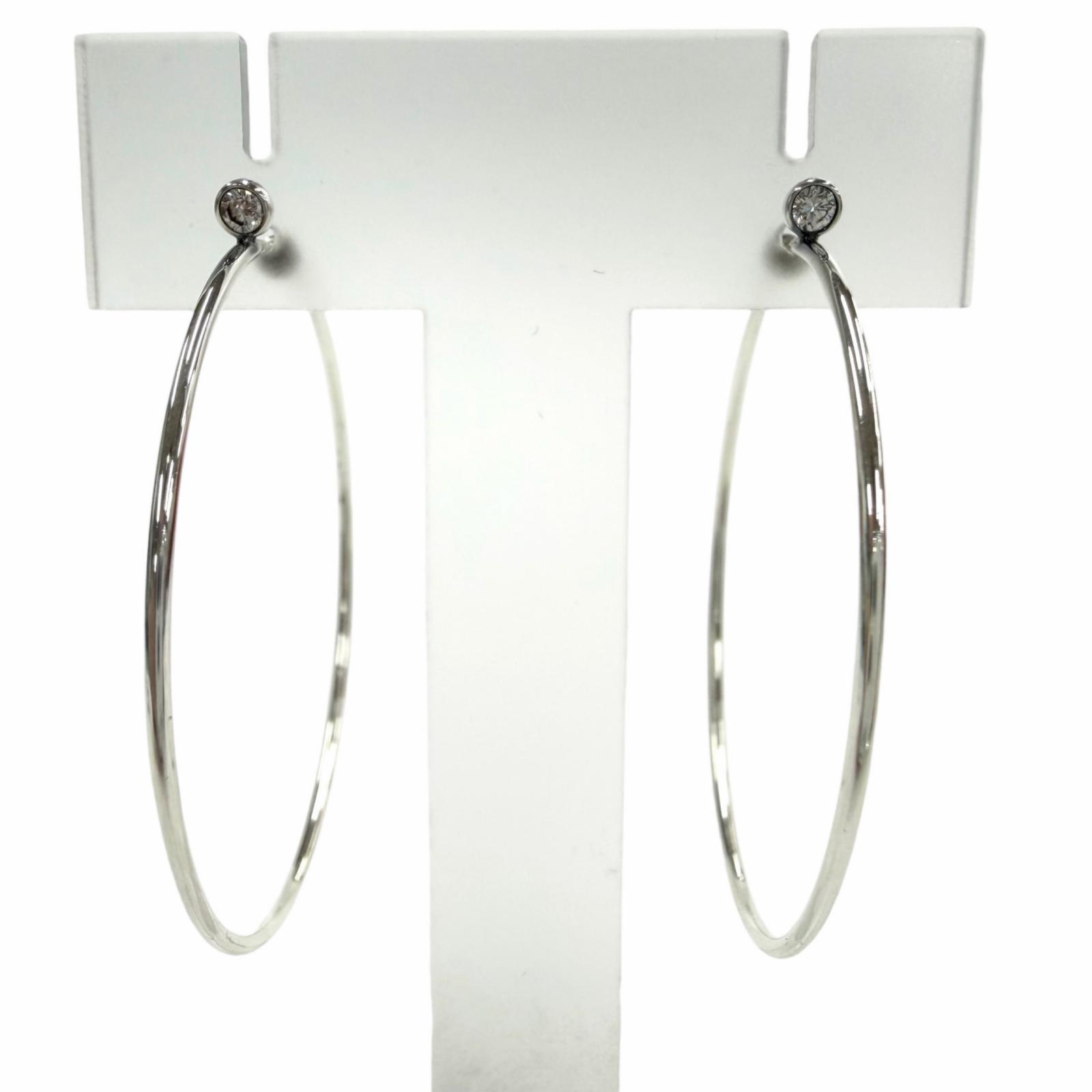 

Great TIFFANY&Co. Pierce Diamond hoop Silver 925 Women Used