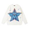 Women Pentagram White Sweater American Loose Round Neck Woman Knitted Sweaters Winter Versatile Comfortable Female Top