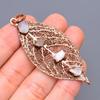 Rainbow Moonstone Rough Gemstone Copper Electroformed Handcrafted Ethnic Pendant V-38