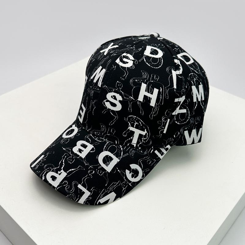 And Women Korean Style With Printed Pattern Graffiti Letter Print Snapback Hats All-Match Baseball Caps Fashion Street Style Air Permeable