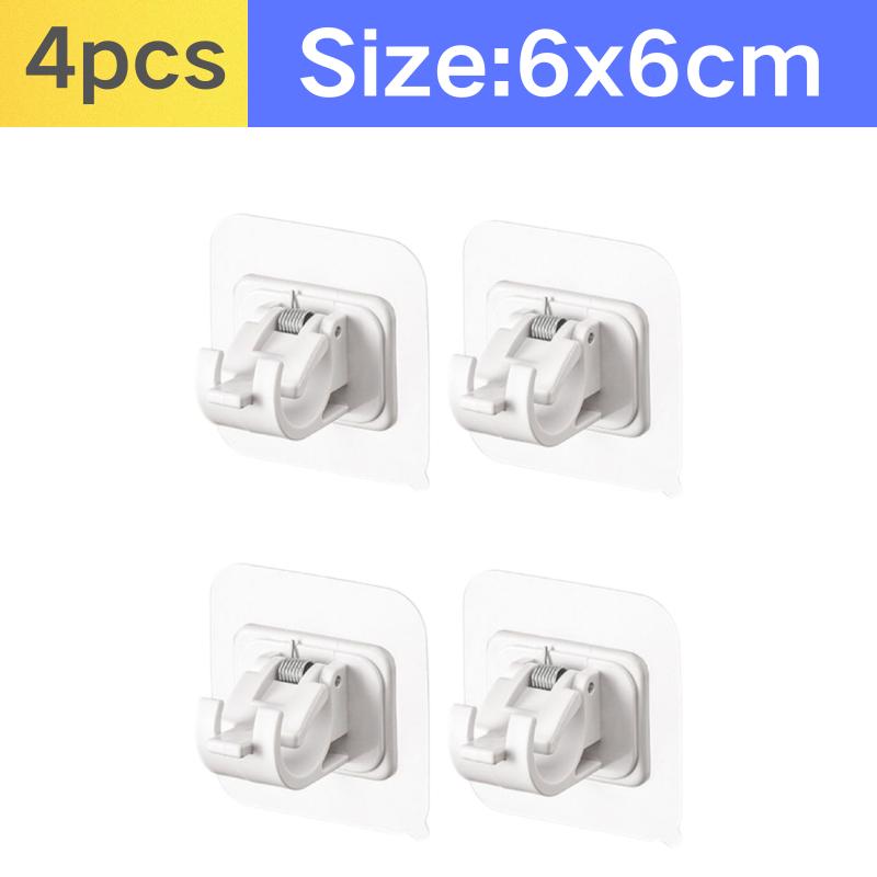 

2-12 шт. Регулируемый зажим для карниза Самоклеящийся зажим Крючок Держатель для карниза Настенный кронштейн Держатель Без гвоздей Настенный зажим 4pcs белый