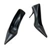 Summer Office Lady Women Pumps Shallow PU 9CM Thin High Heels Pointed Toe Slip On Fashion Dress Sandals Shoes for Woman
