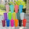 10PC 24OZ Glitter Straw Cups Large Capacity PP Single Layer Plastic Cups 710ml Glitter Cups Drink Party Cups Takeaway Drinks