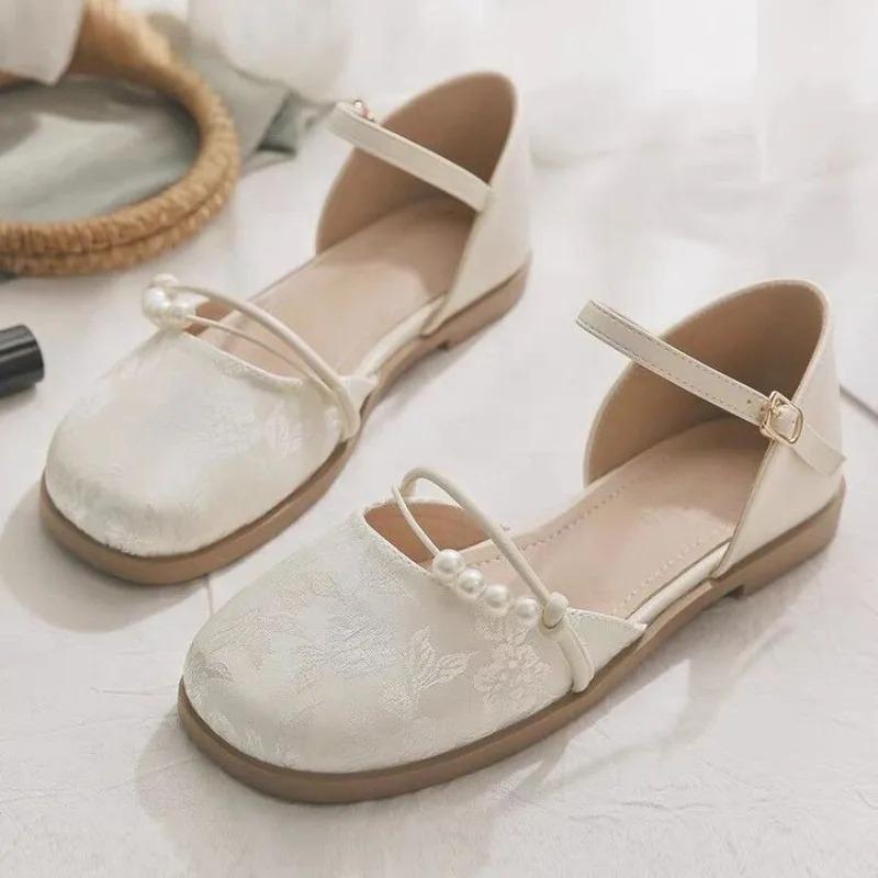Fashion Women Flat Sandals Square Toe Loafers Shoes Woman 2025 Trend Elegant Dress Casual Shoes Soft Sole Comfort Summer Sandalias Mujer
