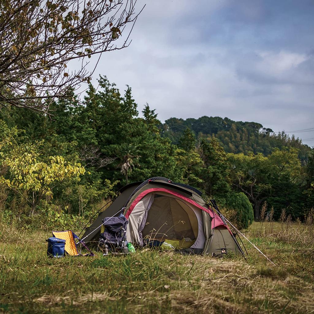 Ogawa Camping Outdoor Kuppelzelt Hoz ST [Für 2 Personen] 2605 Dunkelgrün x Schwarz x Rot