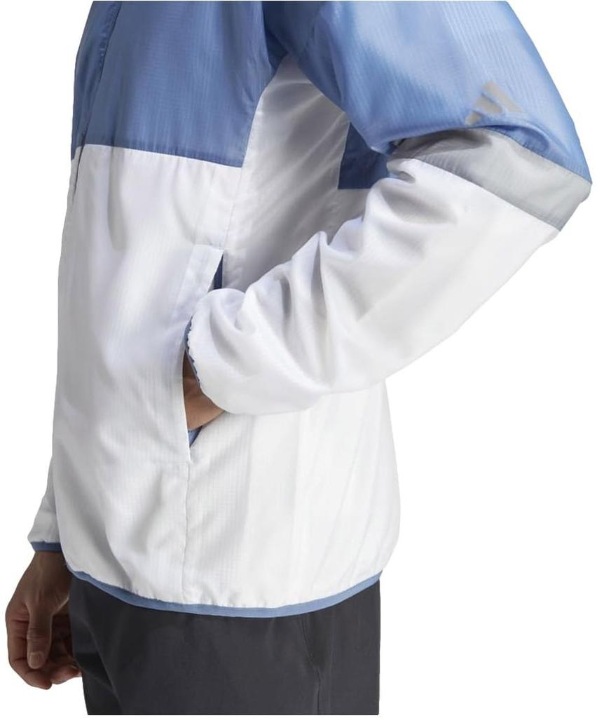 Adidas M TENNIS TEAM Tricolor Back Wind Crew Size M Jacket, Blue/White,