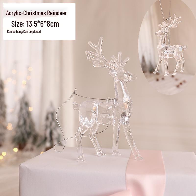 Ornament de Crăciun Fulg de Nea: Gheață Acrilică pentru Decor de Sărbători sau Instalație de Nuntă, Alb Transparent