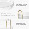 XMWGA Rotating Cosmetic Storage 360 Degree Gold Metal Clear Multifunctional Storage for 3 Box, Rotation, 3-Tier, & Acrylic, Organizer,
