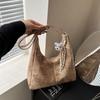 Fashion Large Capacity Solid Color Casual Korean Style Simple Commute Shoulder Crossbody Tote Bag