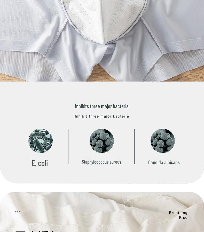 Ice Silk Men's Quick-Dry Seamless Boxer Briefs: Antibacterial, Skin-Friendly, Nude Feel