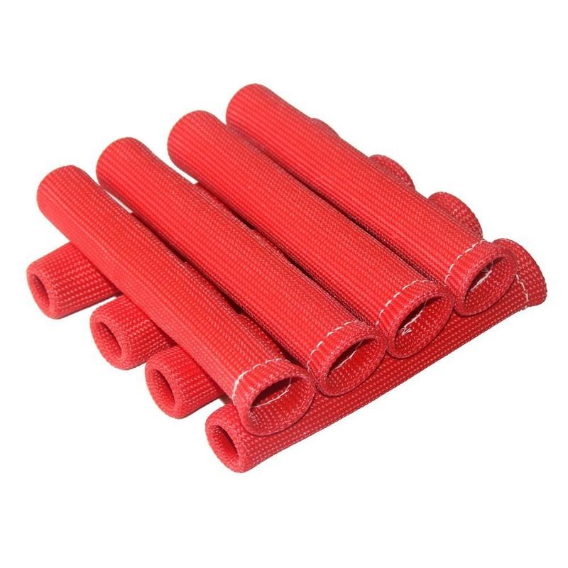 Car Automobile 8in1 Red 1200° Spark Plug Wire Boot Heat Sleeve Protector Cover