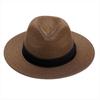 Chapeau de paille Panama à grande circonférence chapeau de protection solaire d'été pour le voyage chapeau de soleil pour la plage en bord de mer chapeau de soleil pour homme tendance
