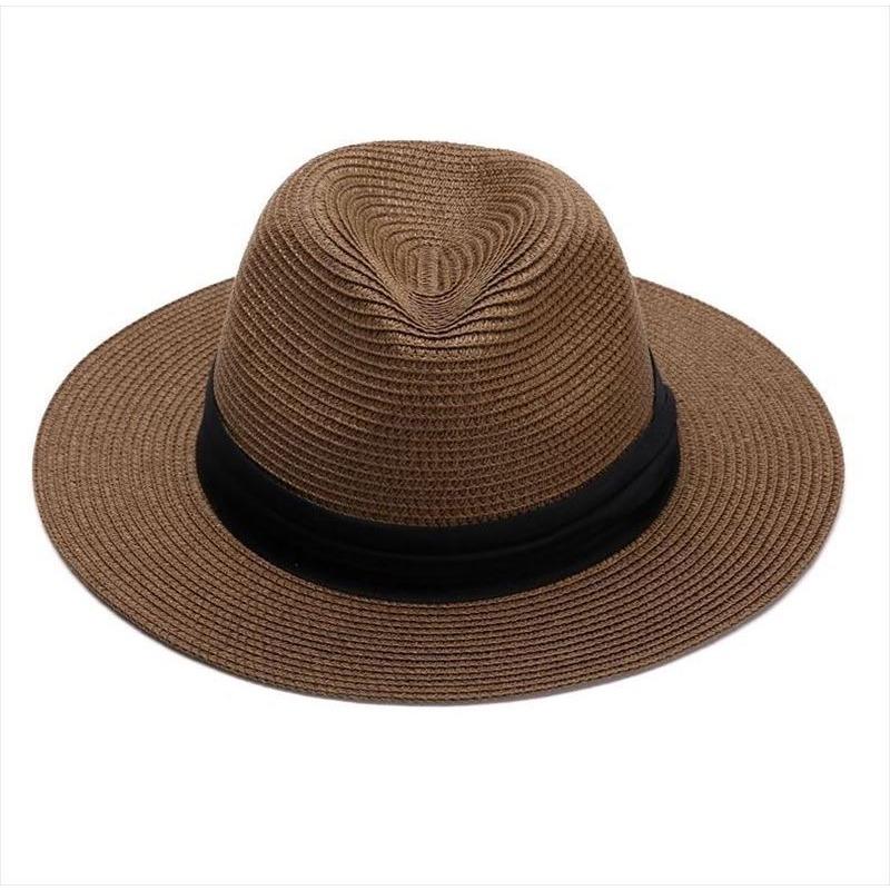 Chapeau de paille Panama à grande circonférence chapeau de protection solaire d'été pour le voyage chapeau de soleil pour la plage en bord de mer chapeau de soleil pour homme tendance