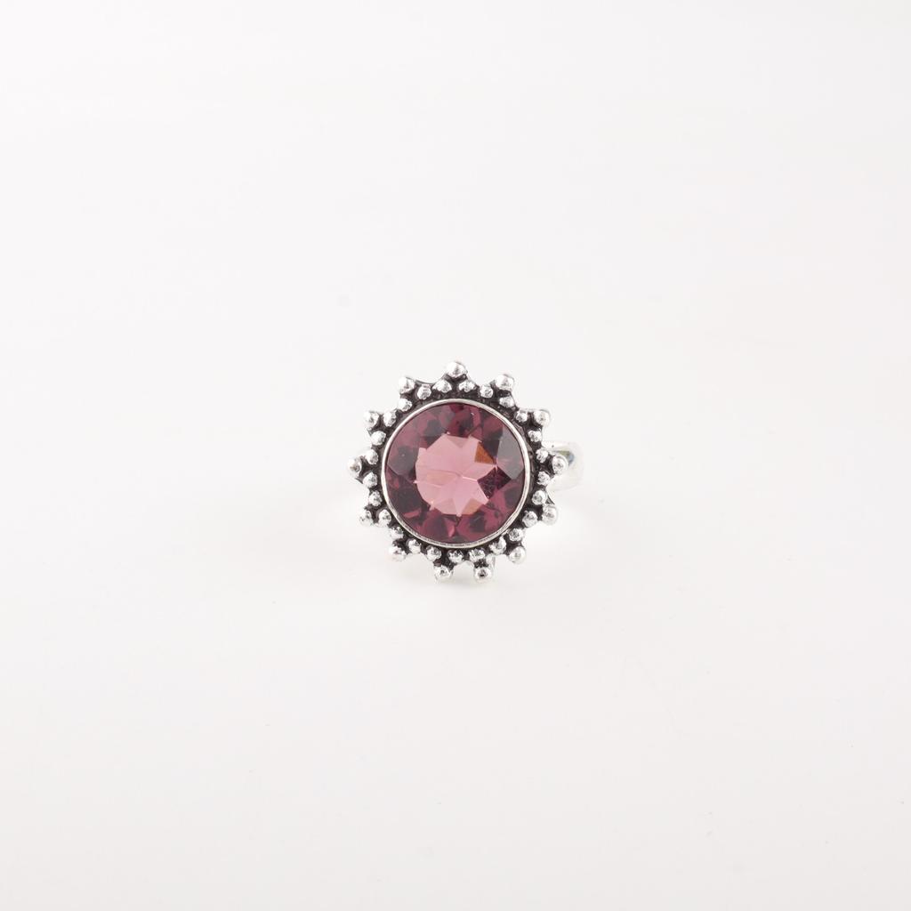 Genuine Rhodolite Gemstone 925 Solid Silver Jewelry Handmade Ring For Valentine RR-7-50