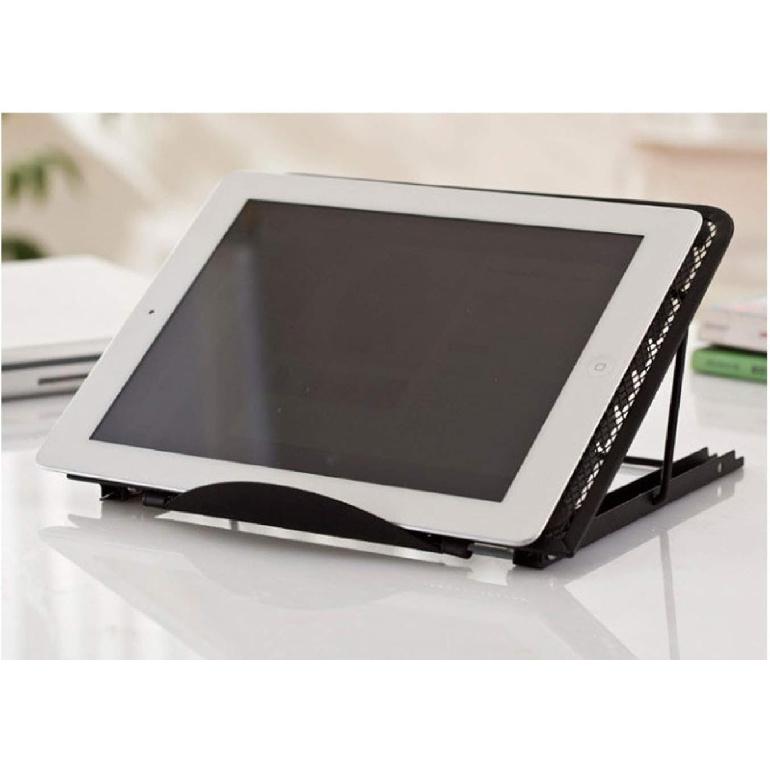 Mesh Ventilated Adjustable Laptop Stand for Laptop/Notebook/iPad/Fire 7/Fire 8/Fire 10/Samsung Tab/Tablet and More (Black)