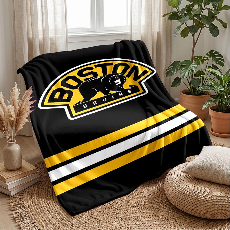Coperta in Flanella e Pile Boston Bruins Coperta Calda e Accogliente per Divano, Letto, Viaggio Uso in Tutte le Stagioni