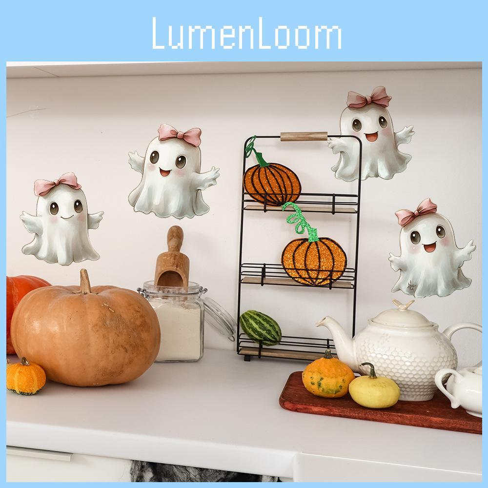 With Ghost Cute Bow Tie On Halloween For Bedroom Home Decoration Stickers