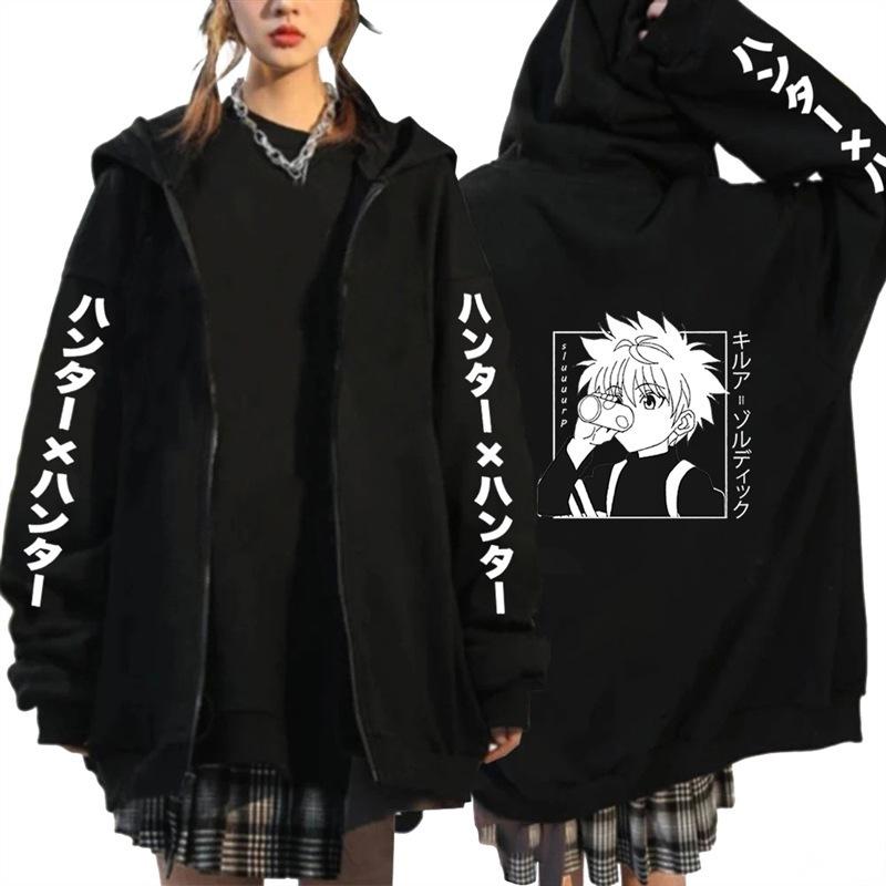 Anime HUNTER x HUNTER full-time hunter print hooded sweater cross-border hot sale casual loose cardigan