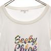 SEE BY CHLOE Logo Print Short Sleeve U Neck T-shirt 2 White Women Used