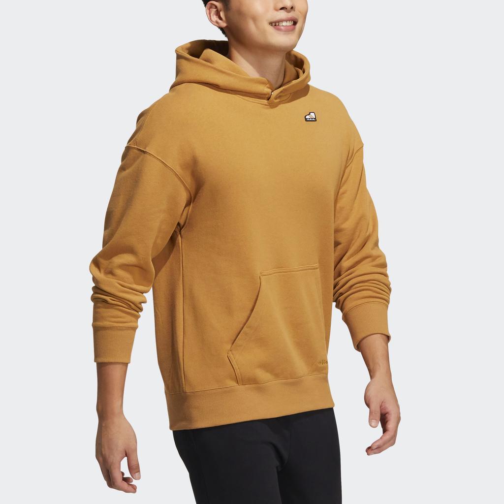 Adidas Neo Solid Print Pattern Hoodie Long Sleeve Sweatshirt Men Tops Brown HG9018