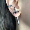 Temperament Geometric Four-Pointed Star Earrings Metal Piercing Ear Bridge Handmade Lightweight Pendants  Jewelry