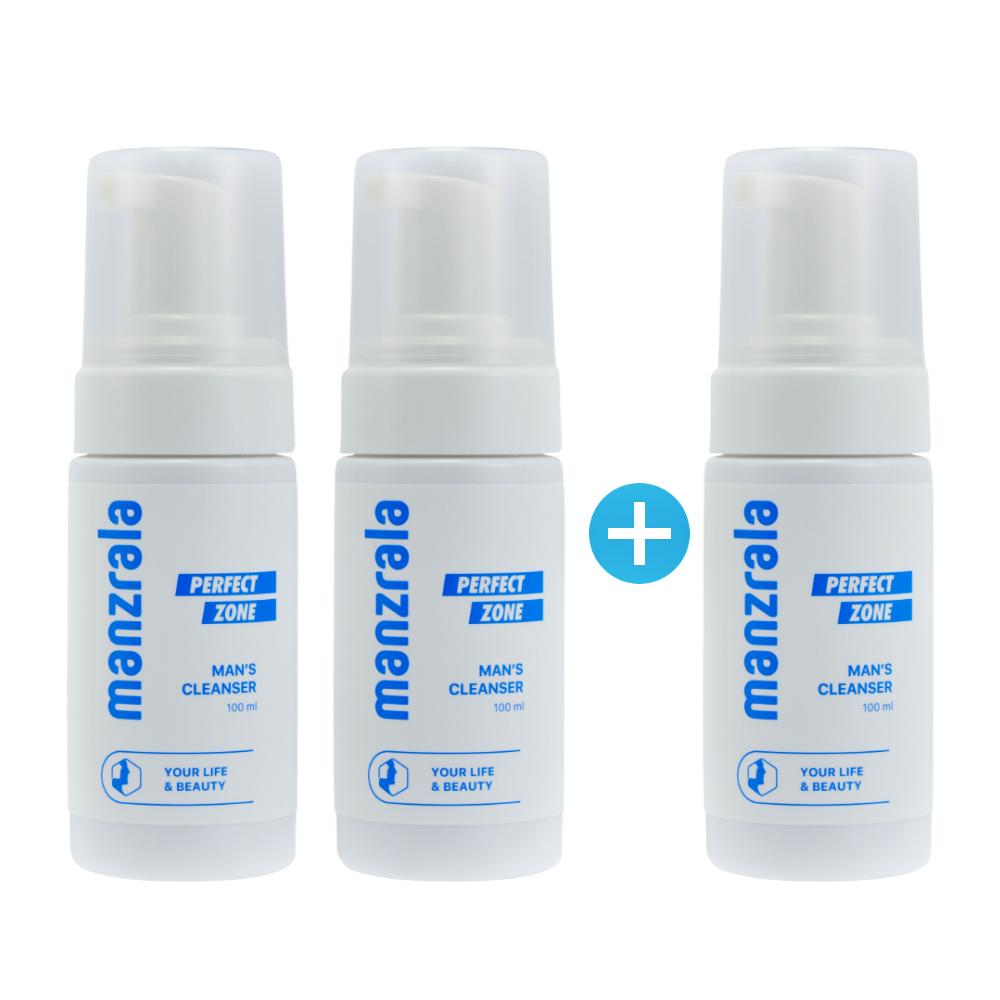 Edible Fragrance Men's Lala Perfect Zone Men's Cleanser Men's Y Zone Anal Groin Cleanser, Perfect Zone 2+1, 100ml, 3 Pieces
