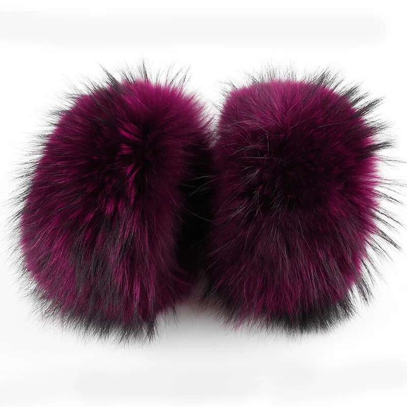 Winter Raccoon Fur Cuffs Women Fashion Fur Arm Warmer Natural Fur Wristband Female Warm Fur Sleeve Decort Plush Fur Bracelet