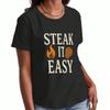 Steak Burger Wounisex's Cotton T Shirt, Premium Cotton Graphic, Durable, Casual Fashion. Will Work For Steak Funny Cartoon Burger Design, Classic Fit