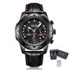 MEGIR Fashion Sport Watches for Men Luxury Military Quartz Wristwatch Leather Waterproof Man Chronograph Clock Relogio 2102