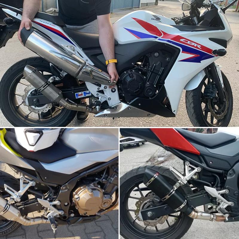 51mm Motorcycle Exhaust Middle Link Pipe for Honda CBR500R CB500X CBR400R CB400X Connect Pipe 2015 2016 2017 2018 2019-2022