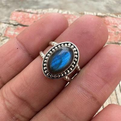 Labradorite Gemstone Ring, Handmade Designer Ring, Boho Ring, 925 Sterling Silver, Partywear Ring, Silver Charm Jewelry