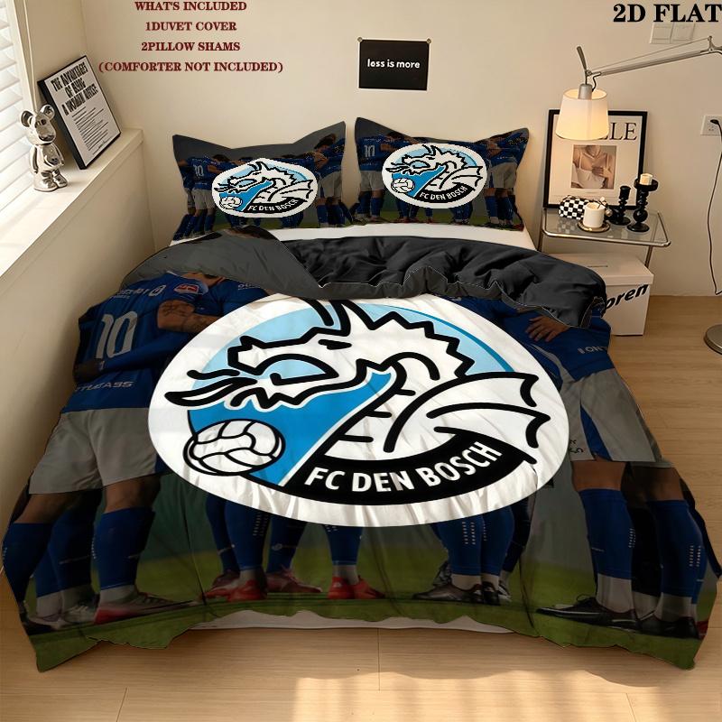 Fc Den Bosch Bedding Quilt Set Quilt Cover Pillowcase Home Decoration Birthday Gift (1 * duvet cover + 2 * pillowcase, without core)
