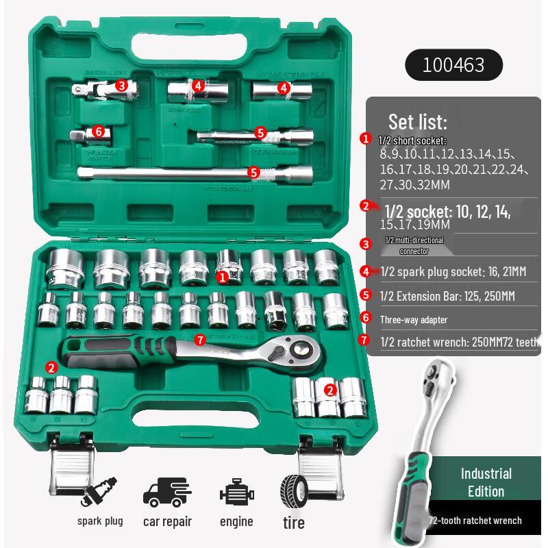 Runqinghe 8-32mm Ratchet Wrench & Socket Tool Set