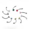 F136 Titanium Alloy Zirconium Cone Eyebrow, Rook, Lip, Ear Cartilage Bent Bar Body Piercing Jewelry