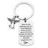 Creative Minimalist Keychain Spanish Key Pendant Metal Stainless Steel Laser Key Ring Stainless Steel Keychain for Backpack Bag Pendant