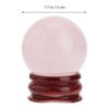 1Pcs Crystal Ball Decor Pink Delicate Powder Crystal Elegant Design Wooden Base Bedroom Living Room Office Ornament