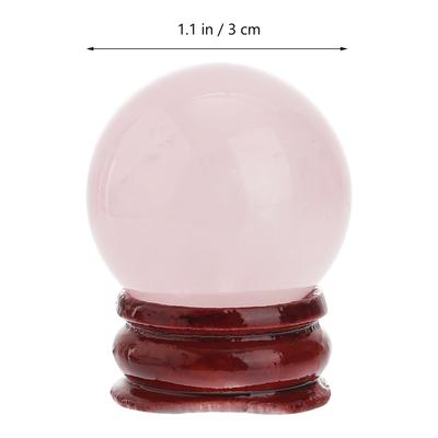 1 Stück Kristallkugel Dekoration Rosa Zartes Puder Kristall Elegantes Design Holzsockel Schlafzimmer Wohnzimmer Büro Ornament