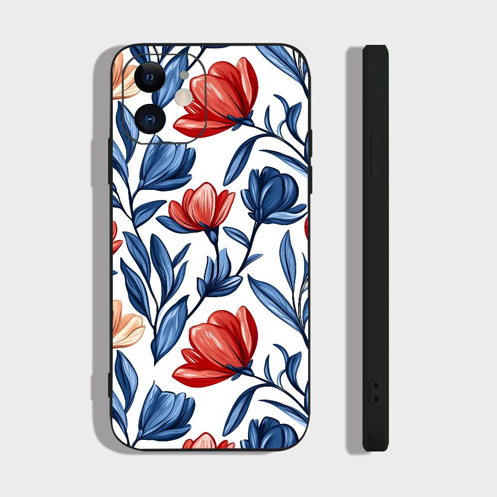 Art Flower For Iphone 17 Air 16 Pro Max 15 14 13 Full Cover Anti-Shock MagSafe Cover