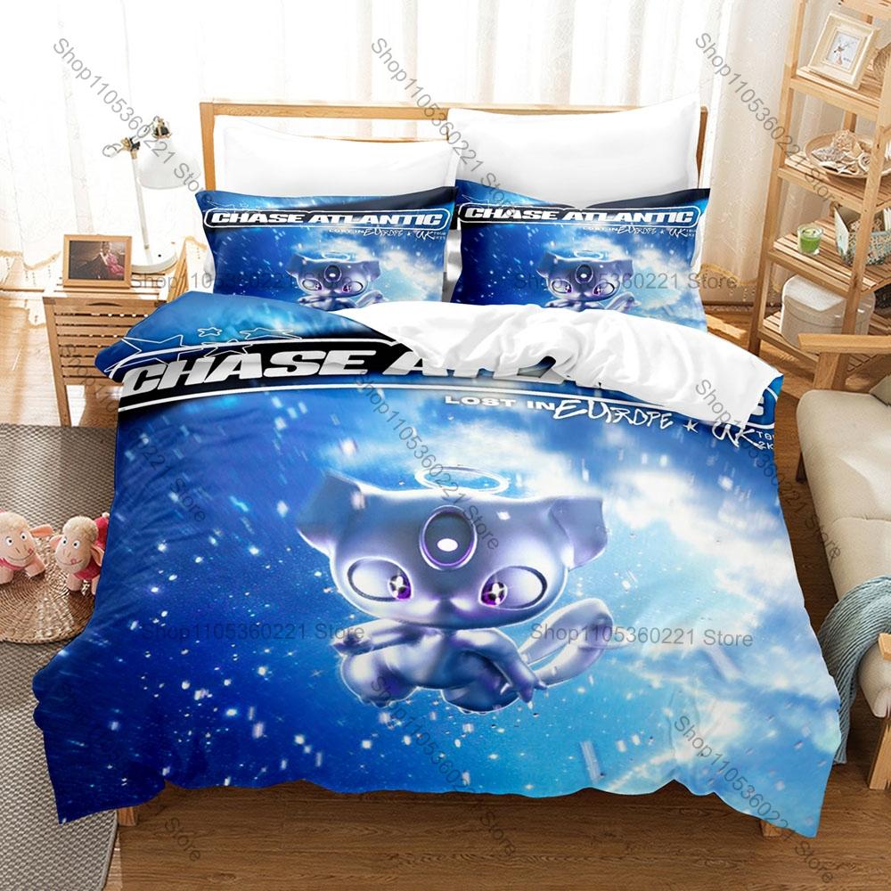 Vintage Smoke Chase Atlantic Group Poster HD Print 3 Piece Bedding Set Duvet Cover + 2 Pillowcases Dark Pop Music Lovers Gift