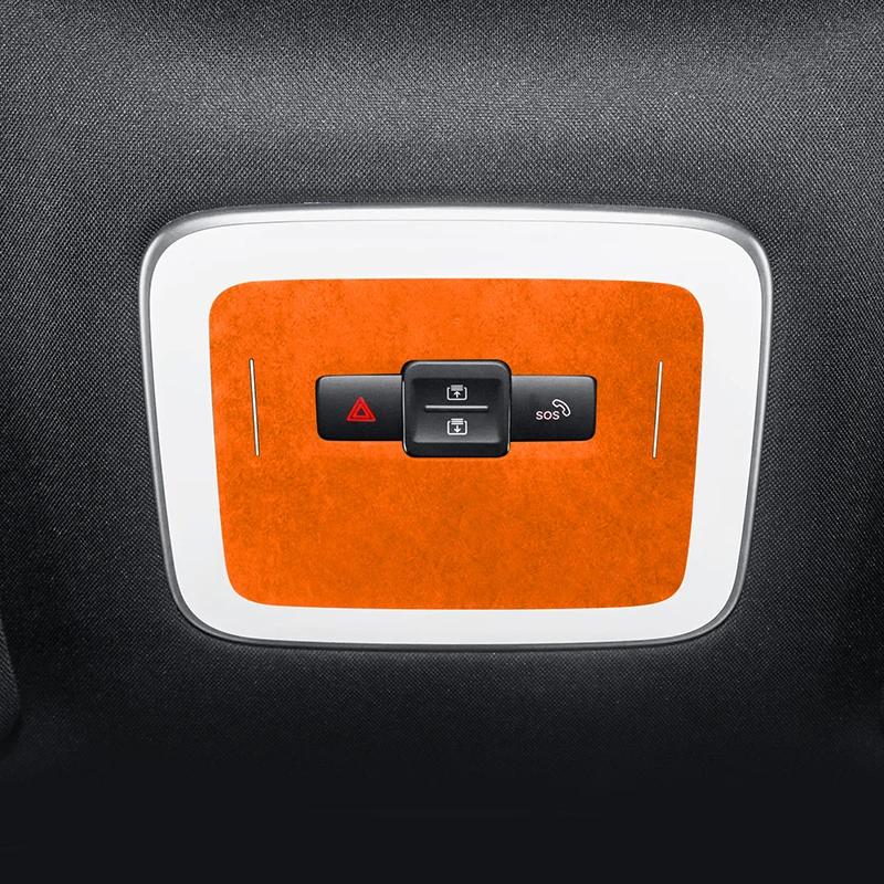 Car Front Reading Light Frame Cover Decoration Alcantara Sticker For ZEEKR 7X Interior Decor Accessories