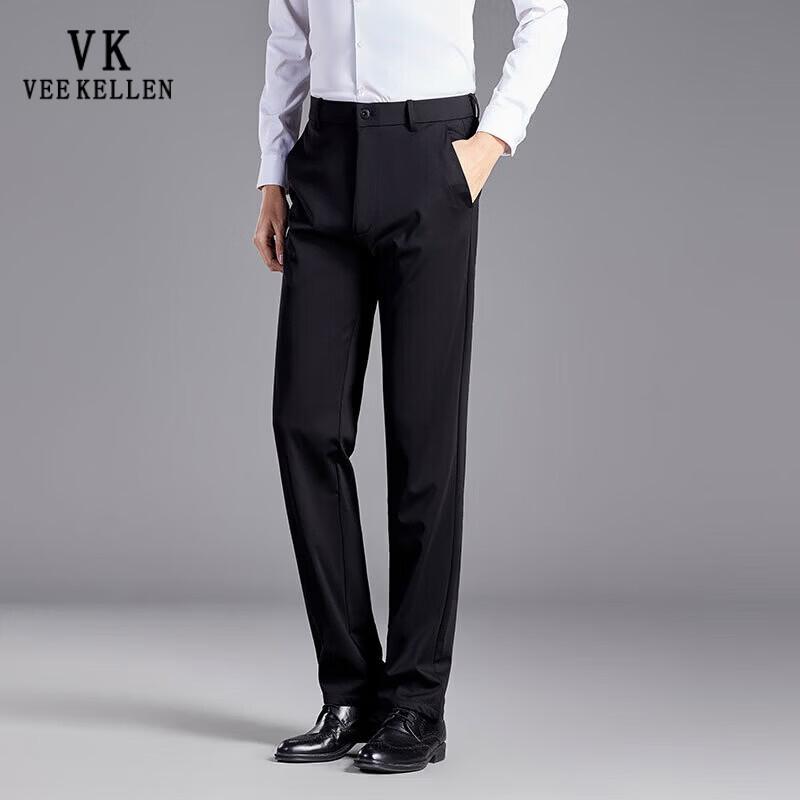 VEE KELLEN Men s Silk Blend Straight-Leg Trousers S