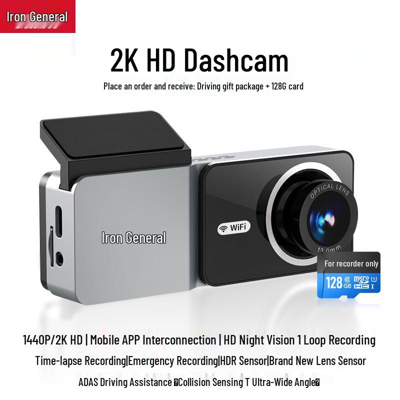 Iron General Dashcam 2025: No-Wiring 4K Panoramic HD Night Vision, Dual Front and Rear Recording