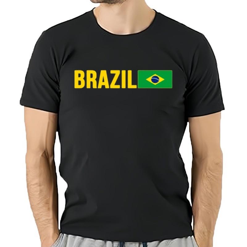 Funny Brazilian Flag T-shirts from Brazil Graphic Streetwear Short Sleeve Reg