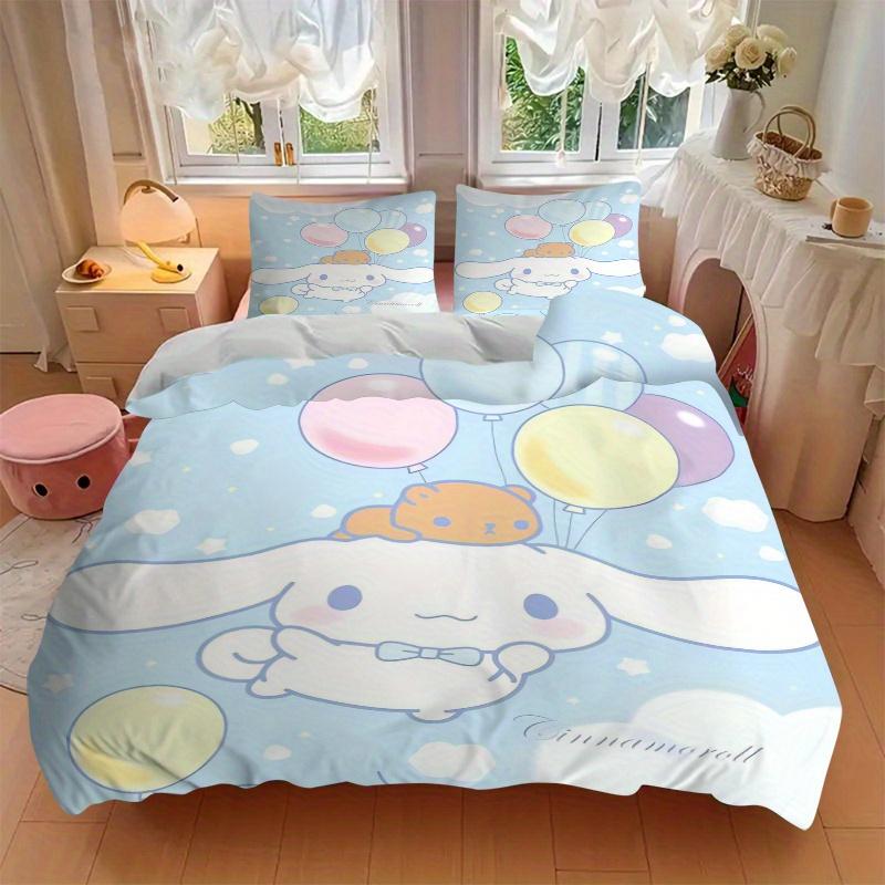 3pcs Balloon Cinnamoroll Idea Print Cover Set Ultra Soft, Breathable, and Comfortable Bedding with Stylish Design for Bedroom and Guest Room Deco